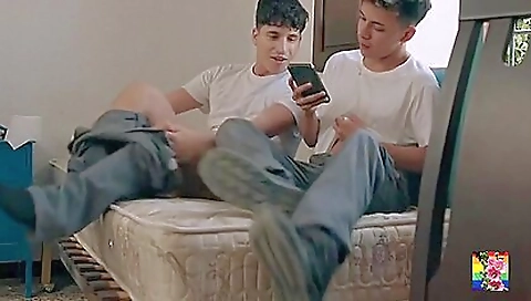 Masked by her boyfriend's feet